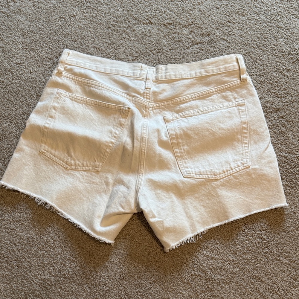 Agolde White Denim Jean Shorts - Picture 4 of 5
